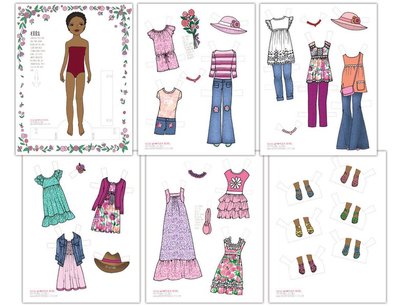 Printable Paper Doll Package-ella-pdf Instant Download-digital Paper ...