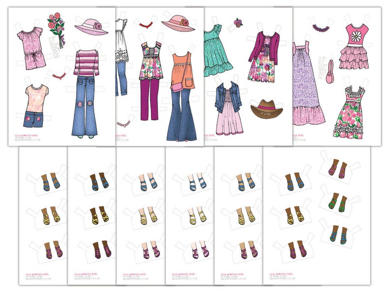 Summer Wardrobe Printable Paper Doll Wardrobe PDF Instant Download ...