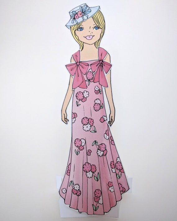 Paper dolls pink floral dress discount