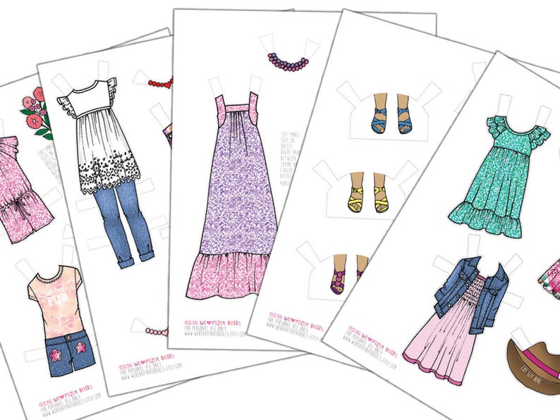Printable Paper Doll Packagedigital Paper Dollgift for Etsy