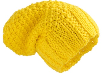 Thick Hat  Sunshine Merino Yellow Wool hat for women beanie hat  chunky hand knit hat Handmade
