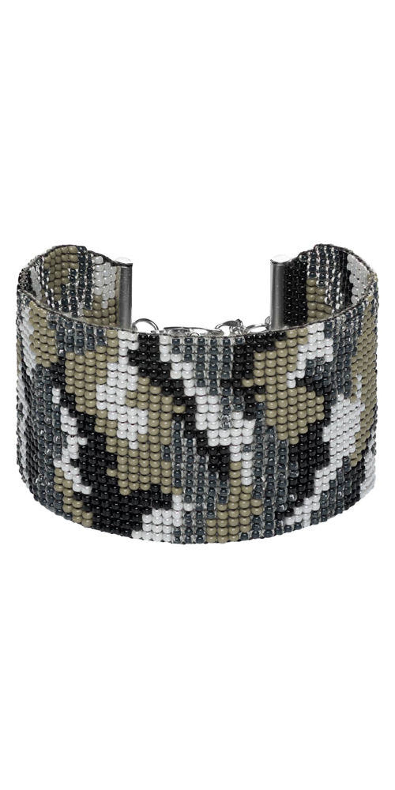 Beaded Camo Bracelet Toho Treasure Beads Bracelet Beaded Etsy