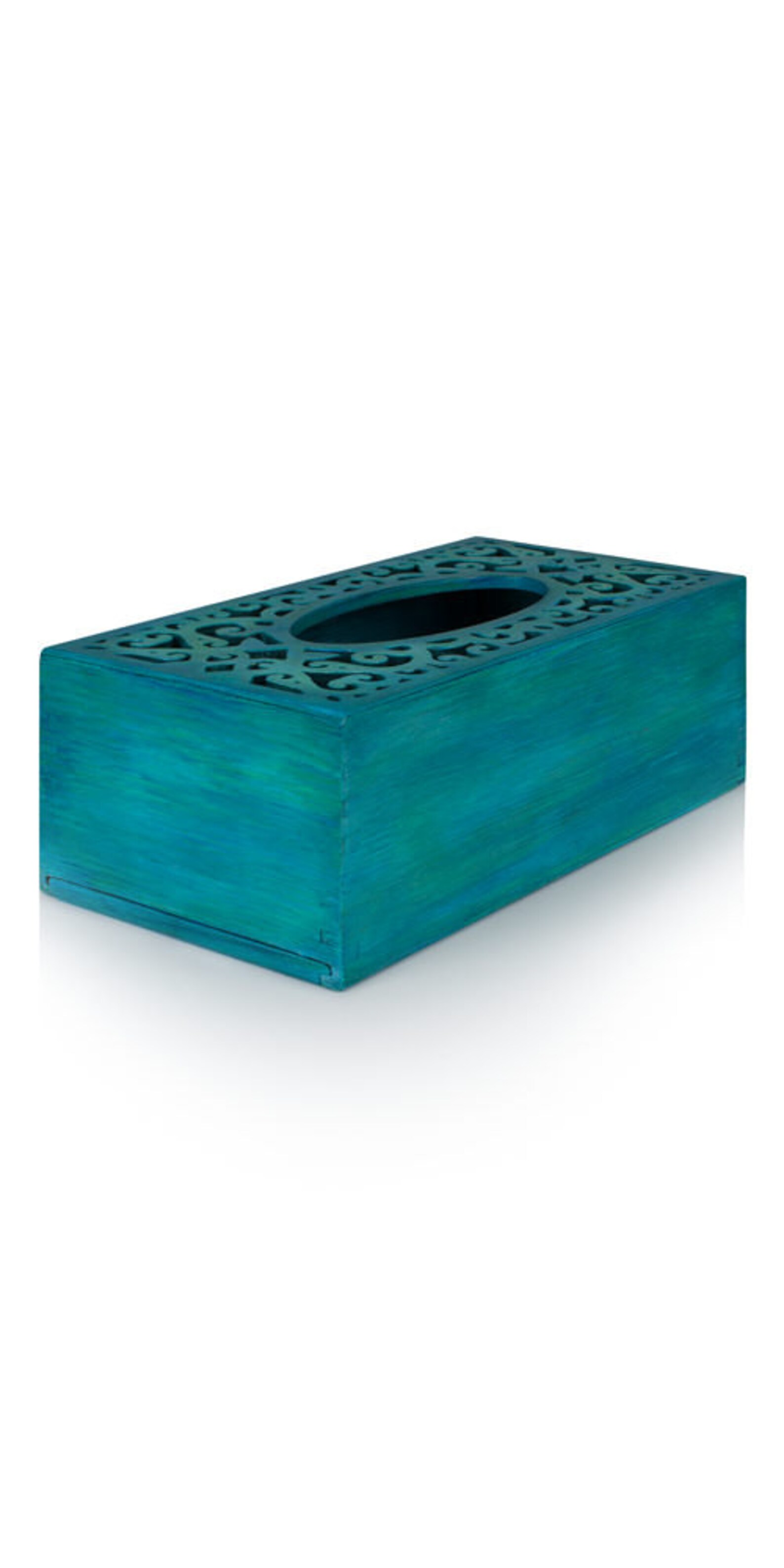 Tissue box cover handmade Kleenex holder wooden box Turquoise Etsy