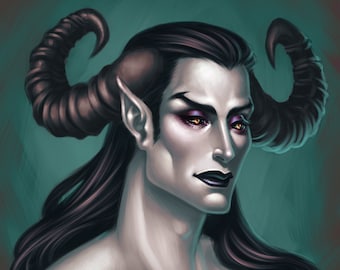 Faust -Mephistopheles Portrait Illustration Druck (22 cm x 28 cm)