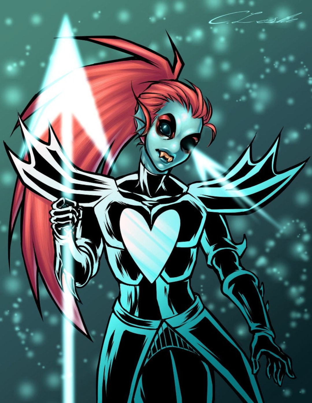 Undyne the Undying Illustration Print 8.5x11 - Etsy