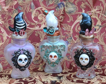 Memento Mori/Crowned Saint Raven Love Potion Elixir Bottle