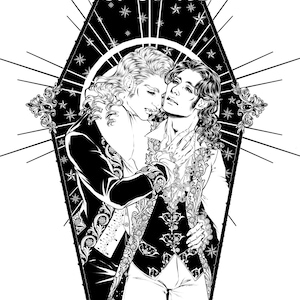 Interview with the Vampire Louis and Lestat - Illustration Print (11&quot;x17&quot;)