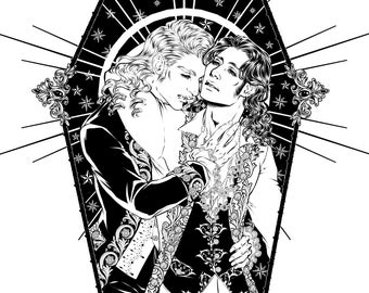 Interview with the Vampire Louis and Lestat - Illustration Print (11"x17")