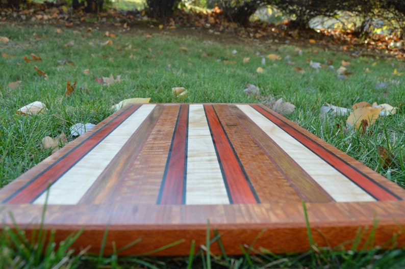 Medium Leopard Wood Artisian Cutting Board / Exotic Wood Serving Board / Fifth Anniversary