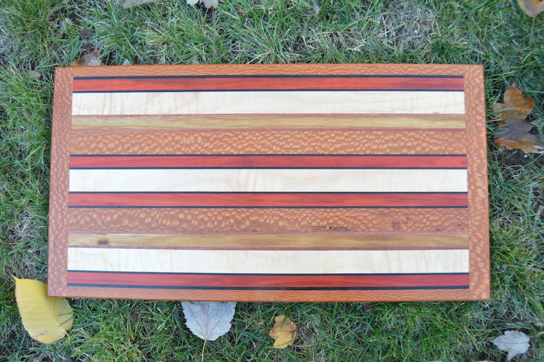 Medium Leopard Wood Artisian Cutting Board / Exotic Wood Serving Board / Fifth Anniversary