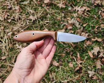 Bird & Trout Knife Made With D2 Steel With IPE Wood Handle And A Leather Sheath. Great Knife For Camping, Backpacking And Fishing.