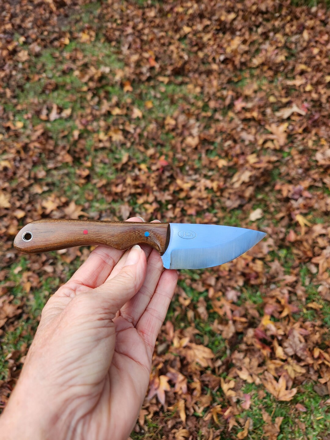 EDC Neck Knife Made From 440C Steel With A Brazilian Ironwood IPE