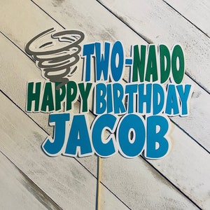 Two-nado birthday , Any age and name cake topper, twonado birthday, fournado birthday