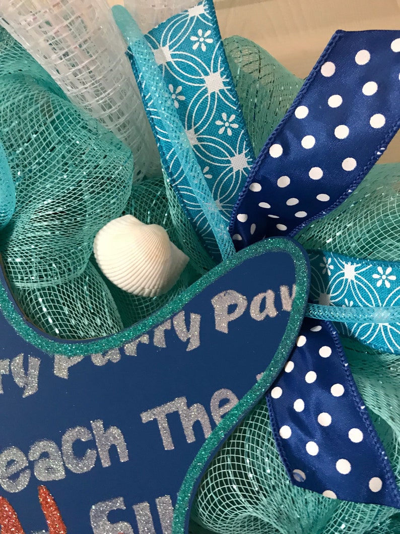 Spring wreath tropical wreath welcome wreath spring decor summer Wreath Beach Wreath family wreath