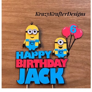 birthday cake topper ,Bob and Carl  cake topper,