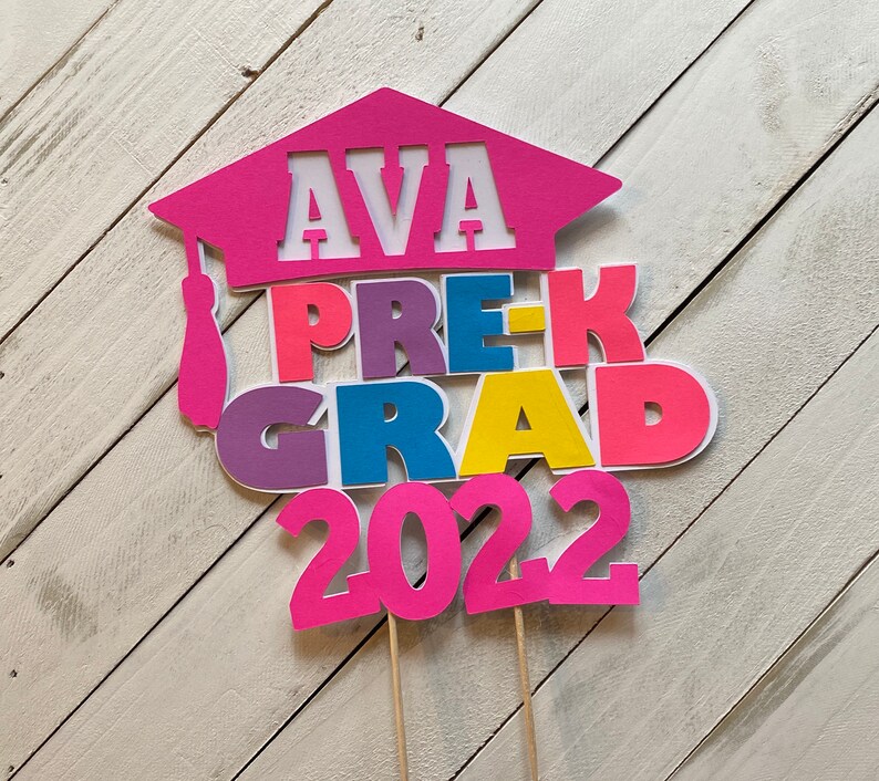 Preschool Graduation Cake Topper Pre K Graduation Etsy