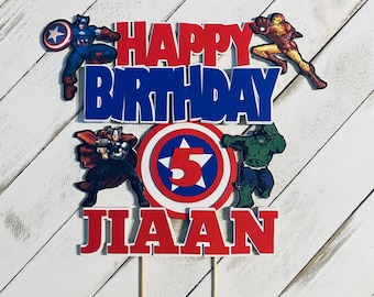 Adorno para tarta de superhéroe, cumpleaños de superhéroe, cumpleaños de superhéroe,