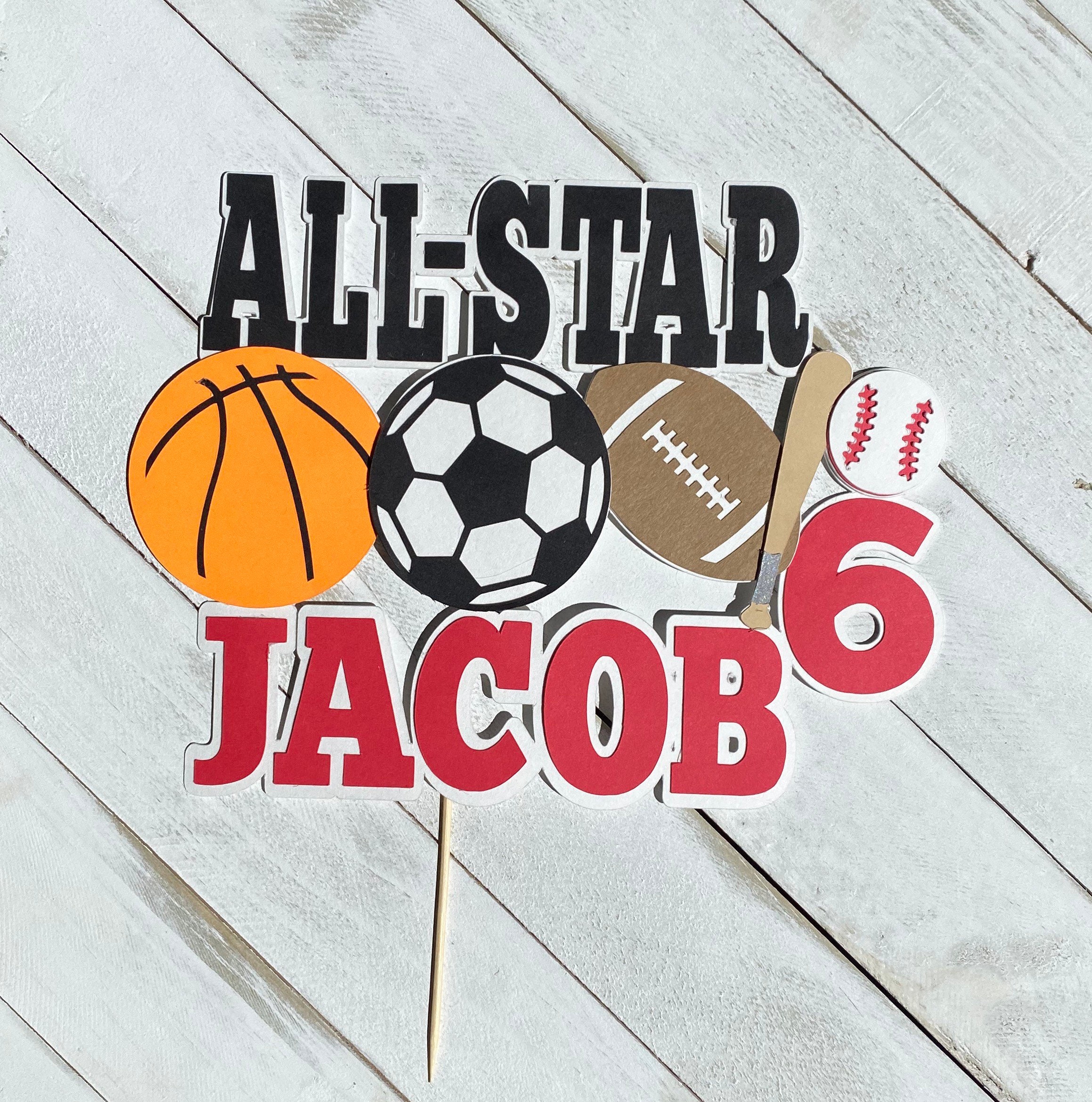 Sports Cake Topper Sport Balls Birthday Sports Birthday Etsy