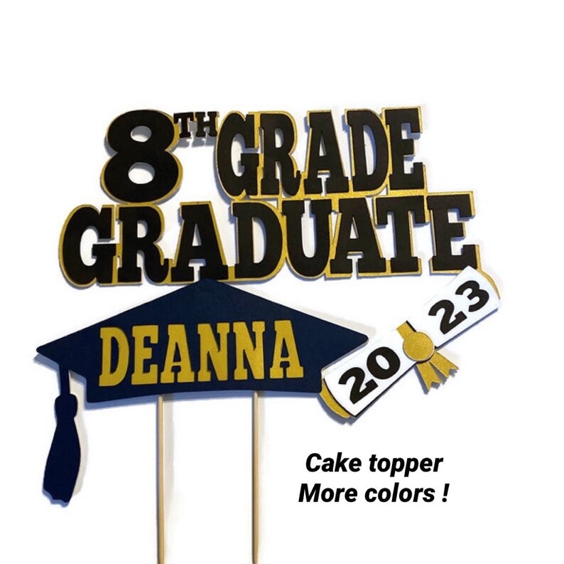 8th Grade Graduation 8th Grade Cake Topper Graduation Cake Etsy