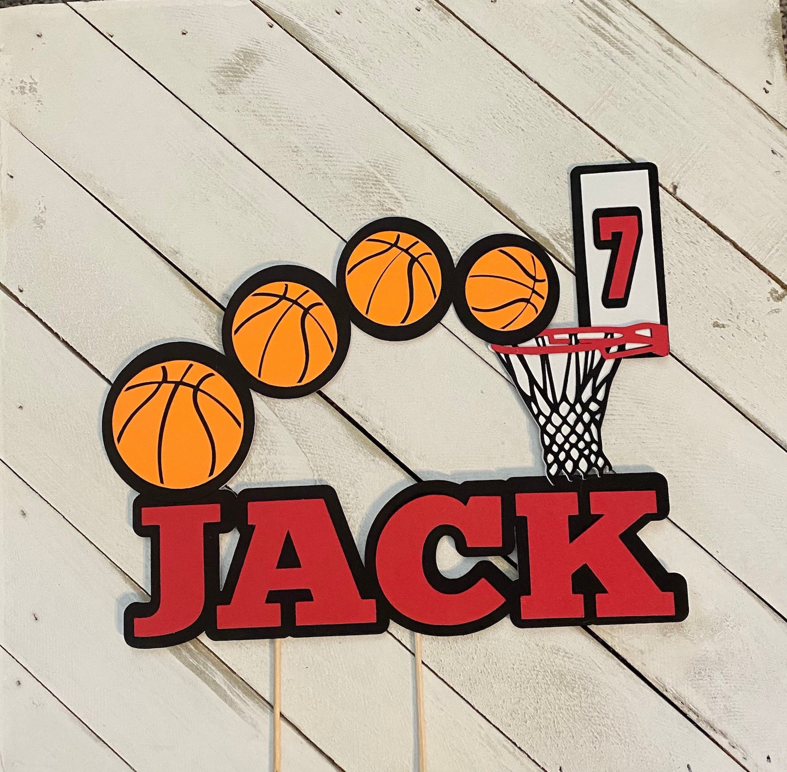 Basketball Cake Topper Basketball Birthday Sports Birthday Etsy