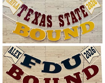 College bound banner, college bound decorations, university bound, graduation, high school graduation, college acceptance, bed party