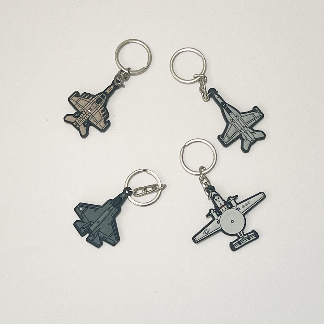Fighter Jet Keychain: Pilot Aviation Gift, Durable PVC Design - Etsy