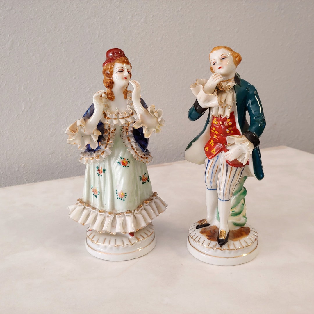 Vintage Ceramic Figurines Occupied Japan Victorian Couple Etsy