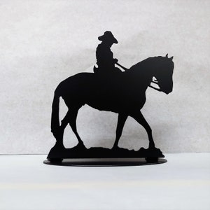 Cowboy Riding Horse Shelf Decoration Steel, Horsemanship, Western