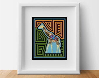 Giraffe (Jirafa) Mola-Inspired Art Print, Giraffe Art