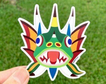 Diablico Sucio Pez Vinyl Sticker, 3" wide