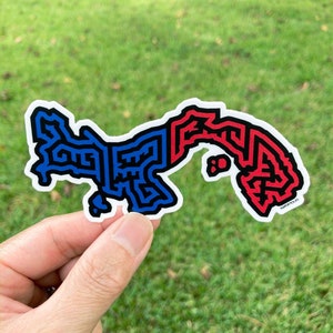 Mola-Inspired Panama Map Mola© Vinyl Sticker, 4" wide