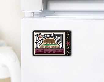 California State Flag Magnet with Mola-Inspired Design