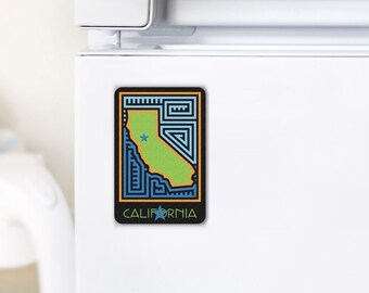 California State Magnet with Mola-Inspired Design