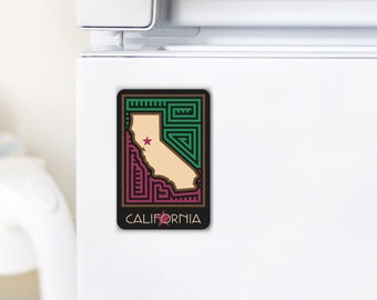 California State Magnet (Tan) with Mola-inspired Design