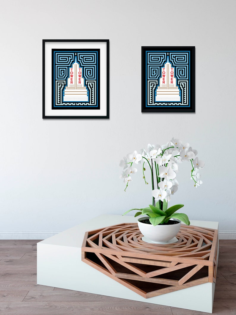 Sacramento Tower Theater Daytime Mola-Inspired Art Print, Sacramento City Print, City Landmarks, Architecture Gift, Marquee image 5