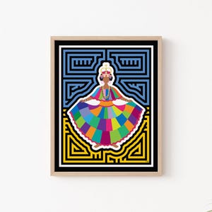 Reina Congo© Mola-Inspired Art, Afro-Panamanian Art, Unframed Print