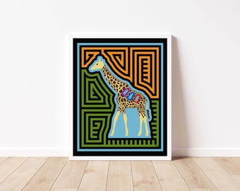 Giraffe (Jirafa) Mola-Inspired Art Print, Giraffe Art
