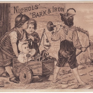 Vintage Advertising - Nichols&#39; Bark & Iron Trade Card
