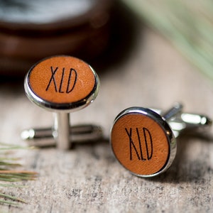 Custom Leather Cufflinks, Personalized Cufflinks, Groom Gift,  Groomsmen gift | Skinny Initials
