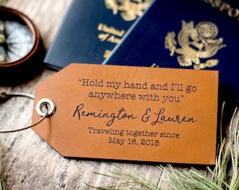 Personalized Custom Leather Luggage Tags | Hold My Hand