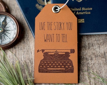 Custom Personalized Leather Luggage Tag | Live the story you want to tell