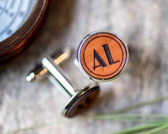 Custom Cufflinks, leather cufflinks, Personalized Cufflinks, Groom Gift,  Groomsmen gift | Retro Style