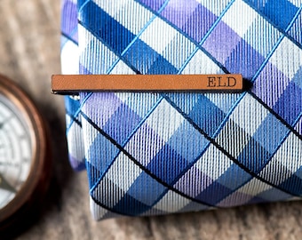 Custom Leather Tie Clip | Initials