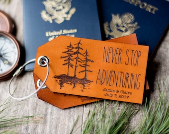 Custom Personalized Luggage Tag | Never Stop Adventuring - Custom