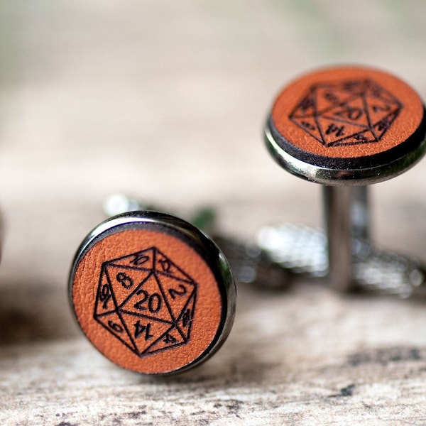 D20 Cufflinks, Groom Gift, Groomsmen gift | D20 cufflinks for gamers