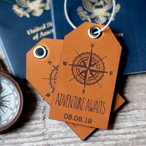 Custom Personalized Leather Luggage Tag | Adventure Awaits