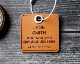 Personalized Leather Luggage Tag: Custom Travel Gift