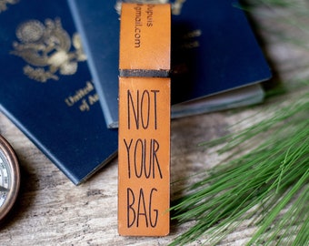 Leather Luggage Tag Personalized | Not Your Bag