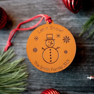 Leren kerstornament | Gepersonaliseerde lederen sieraad