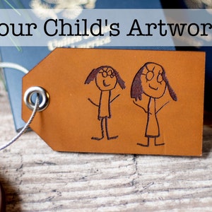 Kid&#39;s Drawing Luggage Tag, Your Child&#39;s Artwork on a luggage tag